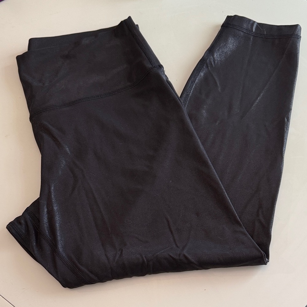 Lululemon Align high rise 25" shine radiate foil print black size 14